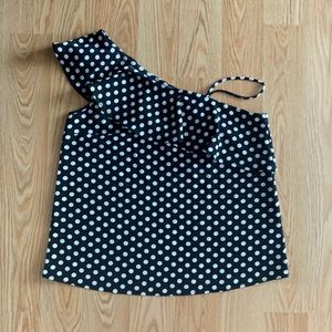 Asymmetrical polka dot top